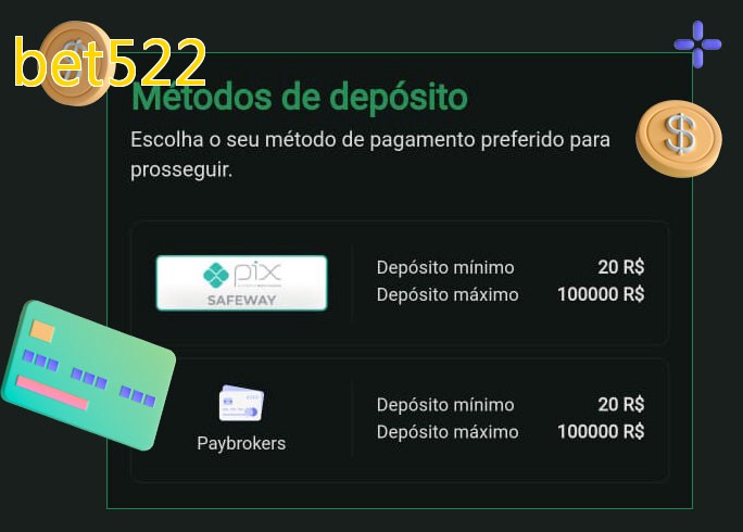 O cassino bet522bet oferece uma grande variedade de métodos de pagamento